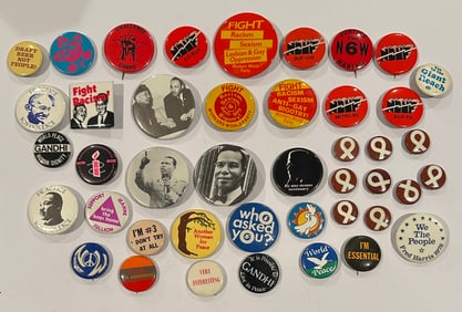 Lot of Vintage Anti Racism Bigotry and Peace Cause Pinbacks Buttons