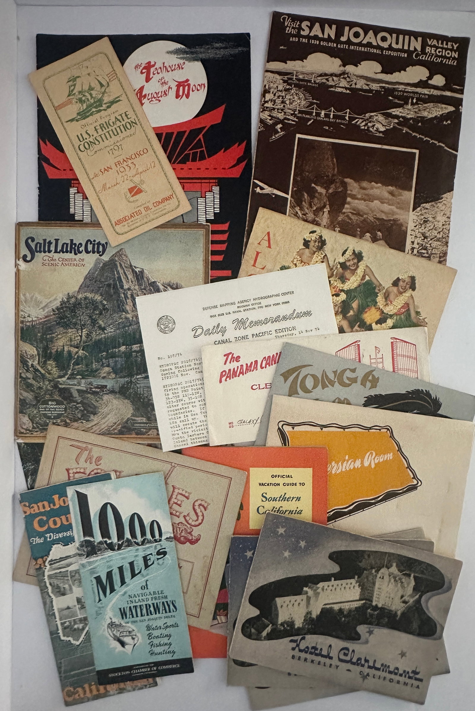 Lot of California Bay Area Hawaii Salt Lake City Travel Ephemera: Lot of California Bay Area Hawaii Salt Lake City Travel Ephemera...Several unique pieces.