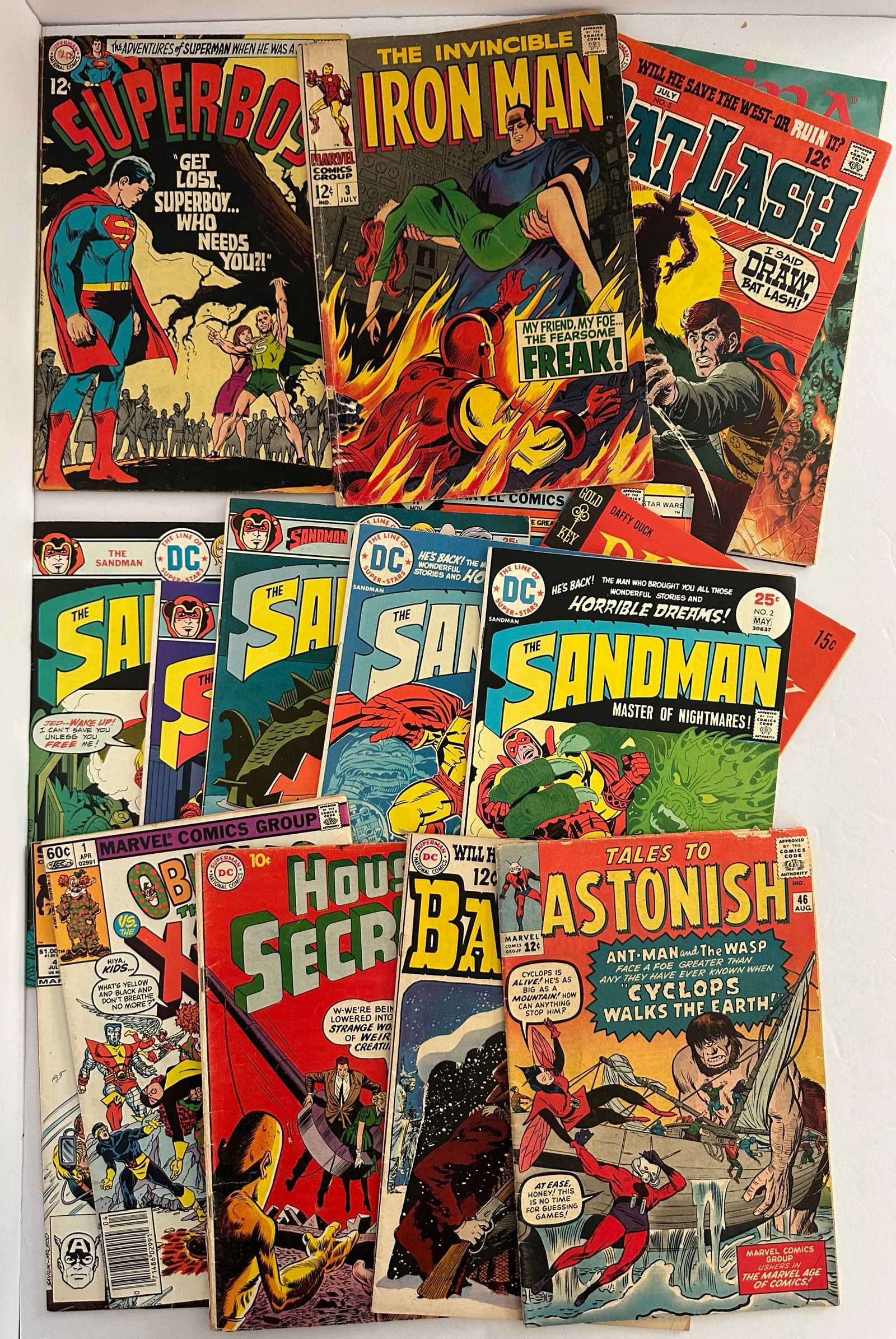 Lot of Vintage Silver Age Comics Inc. Iron Man No. 3 Tales to Astonish: Lot of Vintage Silver Age Comics Including Iron Man No. 3 , Tales to Astonish No. 43 , bat Lash, and others. 15 pieces.