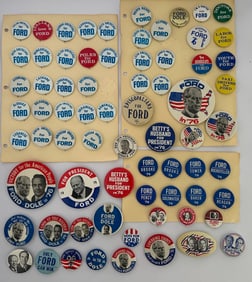 Large lot of Vintage 1970s Gerald Ford Bob Dole Campaign Buttons
