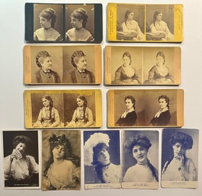 Lot of Antique 19th Century Opera Stars Stereoview Cards Patti, Kellogg,