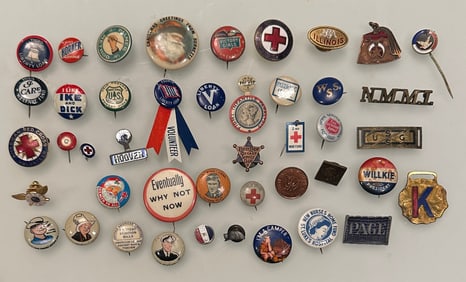 Group of Various Antique Vintage Pins and Buttons