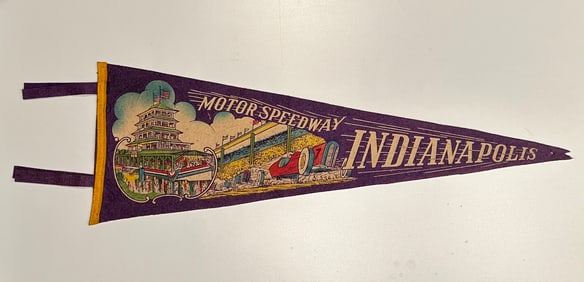 Antique 1920s Indianapolis 500 Indy 500 Auto Race Pennant