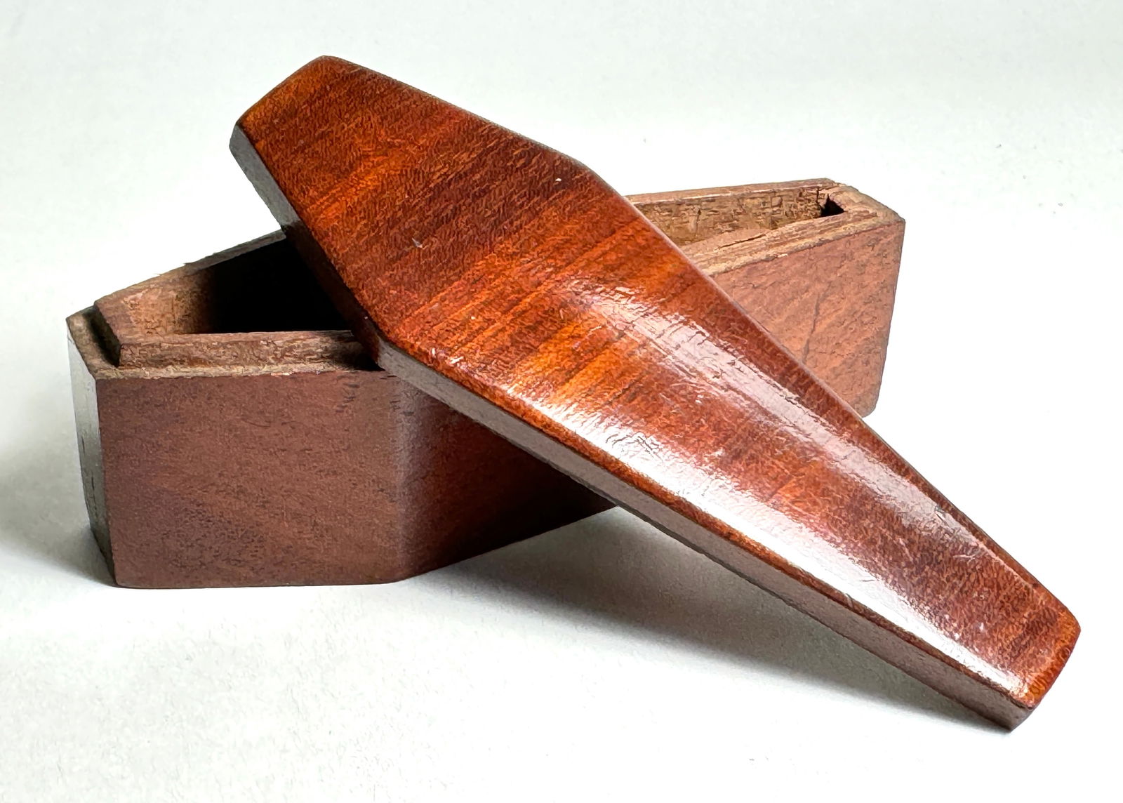 Miniature 19th Century Victorian Doll House Coffin or Odd Fellow Fraternal Casket (1 of 9)