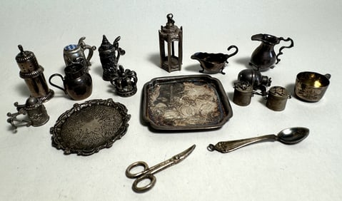 Mixed Lot of Miniature Doll House Hallmarked Silver