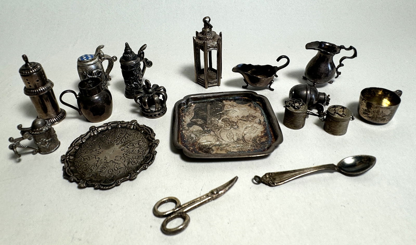 Mixed Lot of Miniature Doll House Hallmarked Silver (1 of 5)