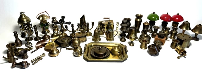 Mixed Lot of Miniature Doll House Brass Accessories Fixtures
