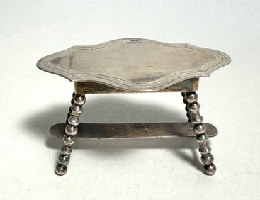 Vintage Silver Doll House Miniature Table 19th Century Hooijkaas