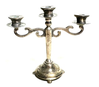 Vintage Silver Doll House Miniature Candelabra Candle Stick European Hallmark