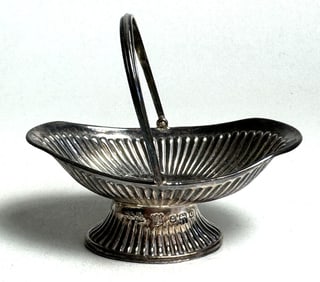 Vintage Silver Doll House Miniature Fruit Basket