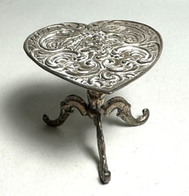 Vintage Silver Doll House Miniature Repose Table