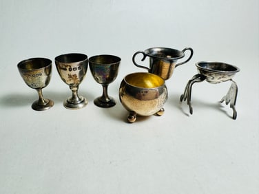 Vintage Silver Doll House Miniature Sterling Cup Goblet Lot