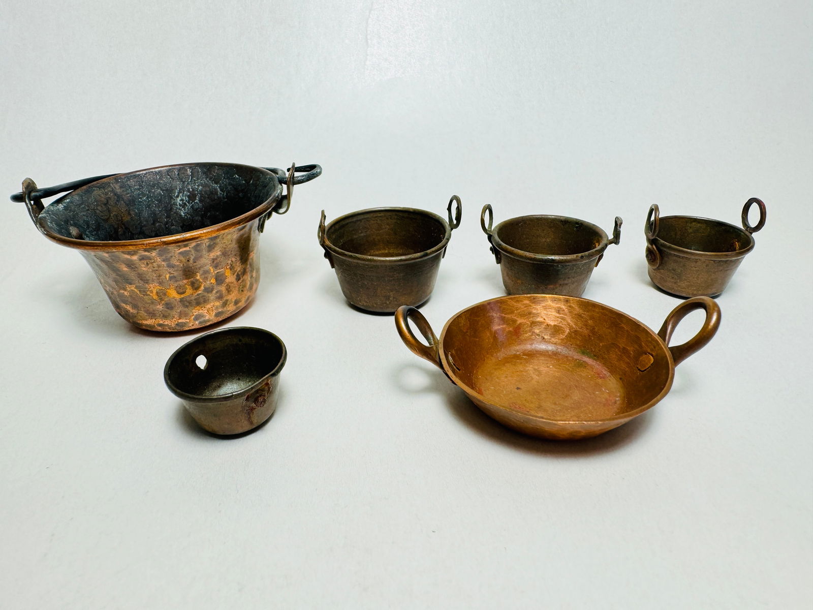 Vintage Doll House Miniature Copper Metal Accessories Bucket Pot Lot (1 of 5)