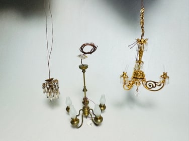 Vintage Doll House Miniature Light Fixtures Chandeliers