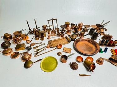 Vintage Dollhouse Miniature Copper Kitchen Cooking Accessory