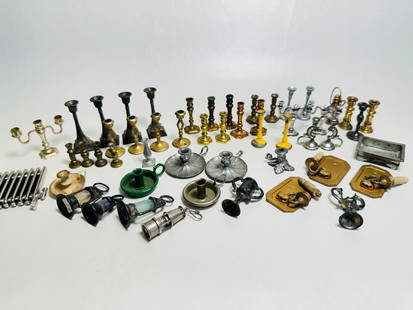 Vintage Dollhouse Miniature Candlesticks Candelabras: This is a very nice miniature lot. Most appear to be made from white metal and older. Excellent condition overall.