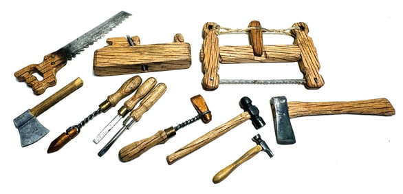 Vintage Miniature Woodworking Carpentry Tools