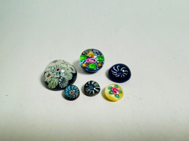 Vintage Dollhouse Miniature Mixed Murano Glass Paperweights