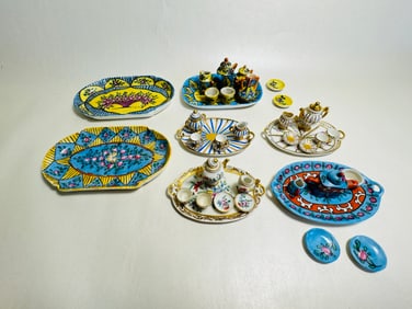 Vintage Dollhouse Miniature Lot of Hand Painted Limoges