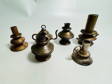 Vintage Dollhouse Miniature Lot of Copper Coin Articles