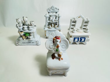 Vintage Dollhouse Miniature 19th Century Victorian Trinket Boxes