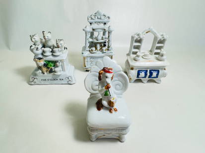Vintage Dollhouse Miniature 19th Century Victorian Trinket Boxes: This is an very nice lot with an extensive array of finely detailed articles.