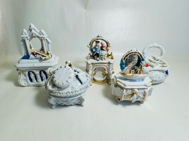 Vintage Dollhouse Miniature 19th Century Victorian Trinket Boxes