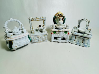 Vintage Dollhouse Miniature 19th Century Victorian Trinket Boxes
