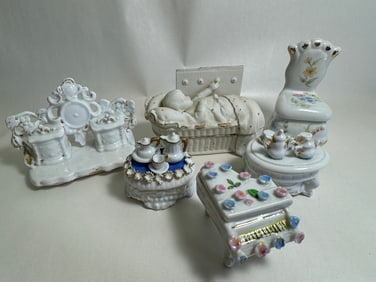 Vintage Dollhouse Miniature 19th Century Victorian Trinket Boxes