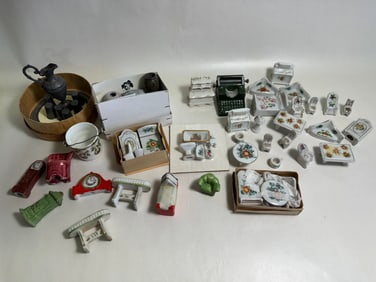 Vintage Dollhouse Miniature Ceramic Porcelain Household Goods