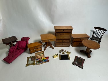 Vintage Dollhouse Miniature Mixed Furniture Lot