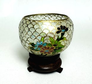 Vintage Dollhouse Miniature Asian Pedestaled Bowl