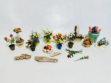 Vintage Dollhouse Miniature Flowers & Plants