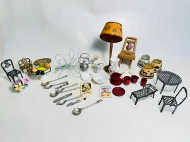 Vintage Dollhouse Miniature Household Accessory Goods Lot