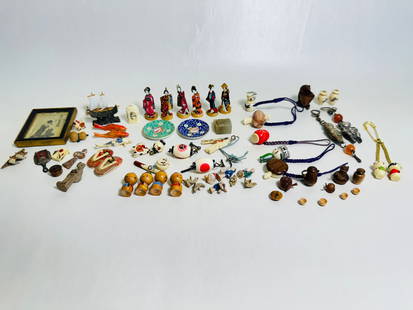 Vintage Dollhouse Miniature Asian Collectibles Lot: This is an very nice lot with an extensive array of finely detailed articles.