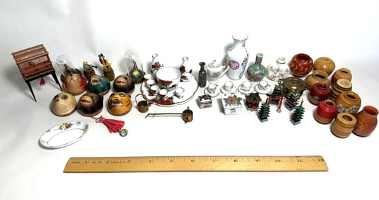 Vintage Dollhouse Miniature Asian Collectibles Lot