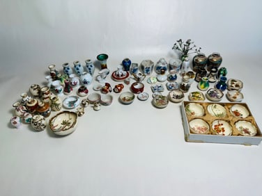 Vintage Dollhouse Miniature Asian Collectible Ceramics Lot