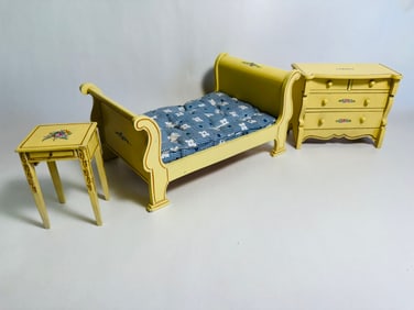 Vintage Dollhouse Lot of Tynie Toy Wood Miniature Furniture