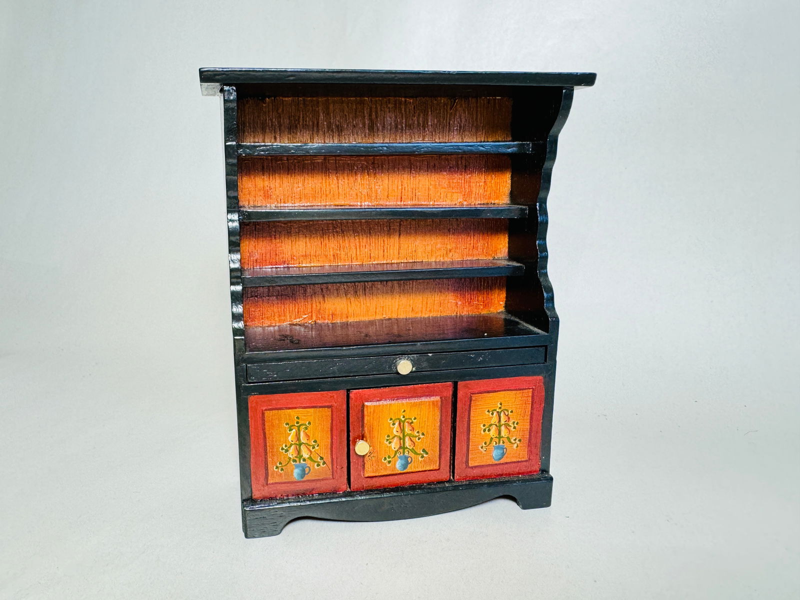 Vintage Signed Handmade Dollhouse Furniture Hutch (1 of 11)