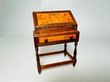 Vintage Alan Thede Signed Handmade Dollhouse Furniture Drop Front Desk