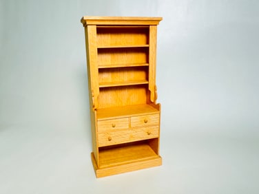 Vintage Shelia Werner Signed Handmade Dollhouse Furniture Hutch Cabinet