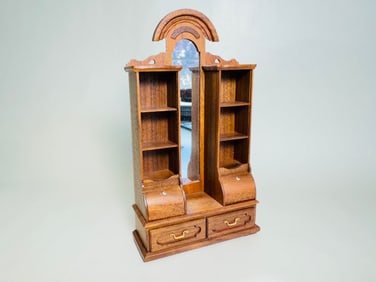 Vintage Zack Fox Signed Handmade Dollhouse Furniture Entry Cabinet