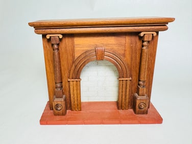 Vintage Handmade Dollhouse Furniture Fireplace Mantle