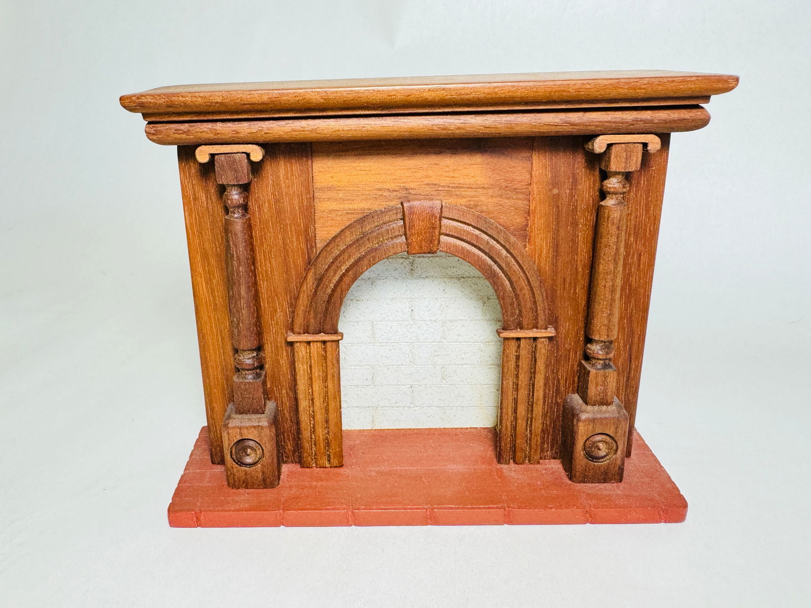 Vintage Handmade Dollhouse Furniture Fireplace Mantle (1 of 6)