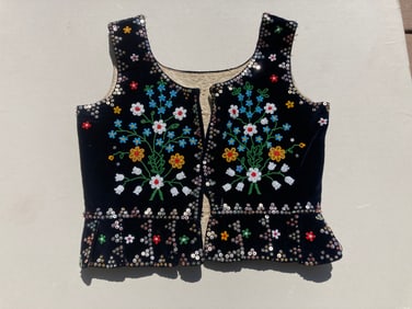 1800s Victorian Beaded Polish European Folk Dancing Vest