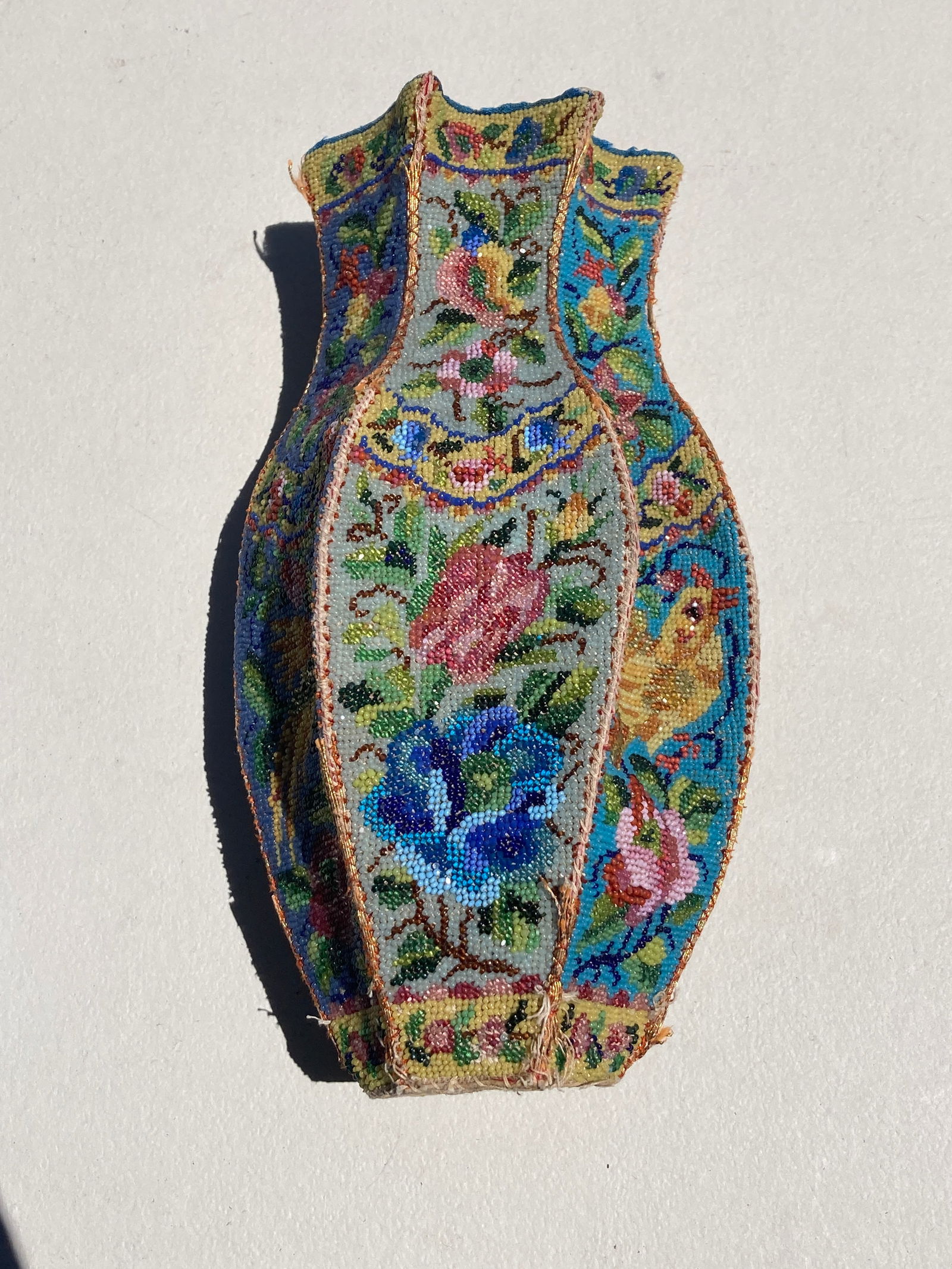 1800s Victorian Beaded Chinese Folk Art Vase (1 of 7)