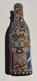 1800s Victorian Greek American Celebratory Beaded Bottle