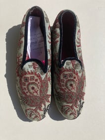 1800s Victorian Beaded Men's Slippers Shoes