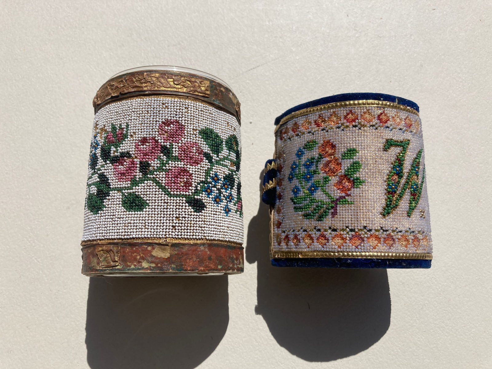 1800s Victorian Beaded European Beaded Beadwork Cups Tumblers (1 of 4)