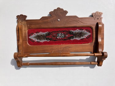 1800s Victorian Beaded Towel Rack